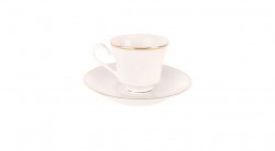 White & Gold Cup/Saucer