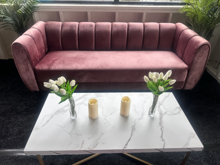 Blush Velet Sofa